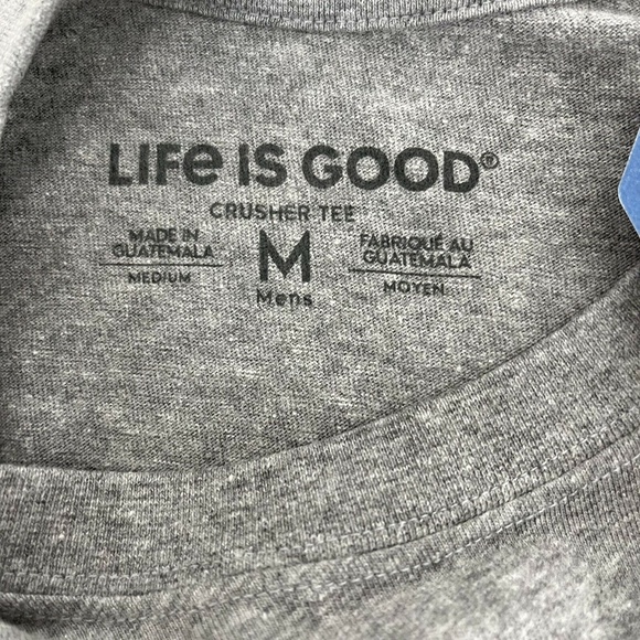 Life Is Good Crusher Tee Born To Ride Gray Heather Cotton Crewneck Mens Medium - Picture 9 of 11